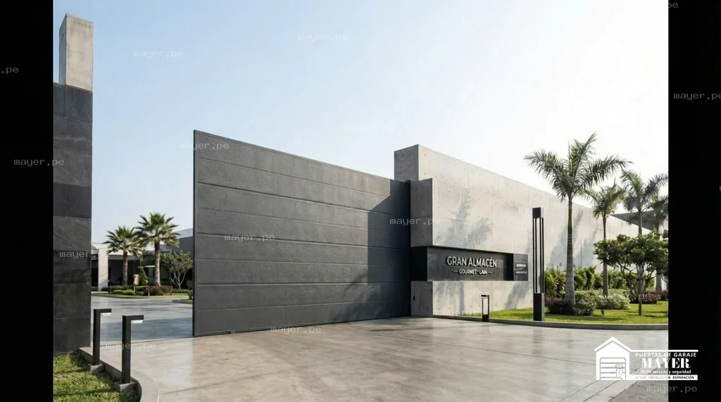 Puerta de garaje corrediza negro minimalista corporativo