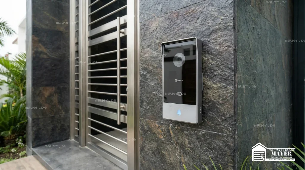Videoportero de alta definición con cámara de seguridad 4K y control de acceso | Puertas Automáticas Mayer