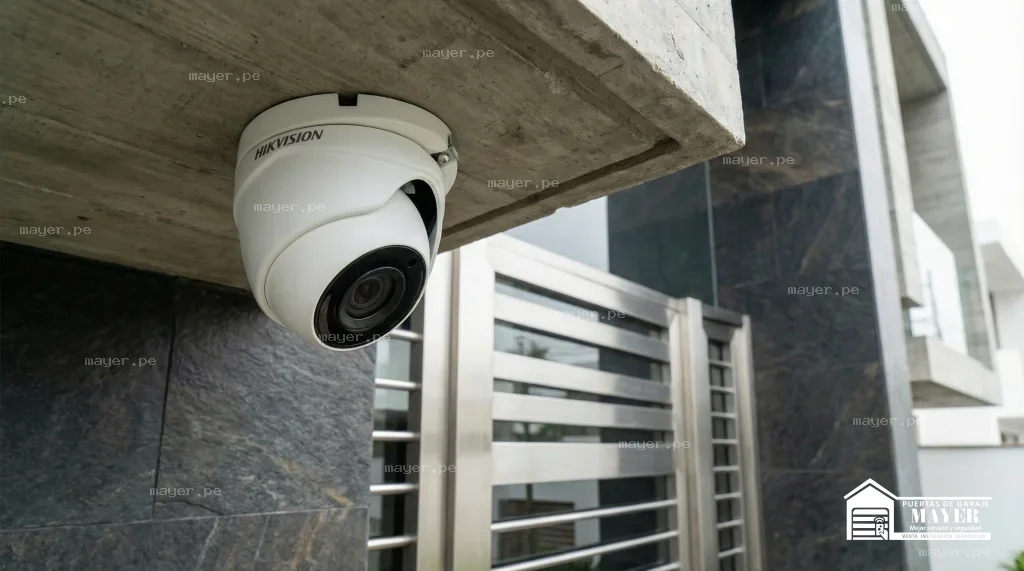 Cámara de vigilancia perimetral con visión infrarroja de seguridad | Puertas Automáticas Mayer